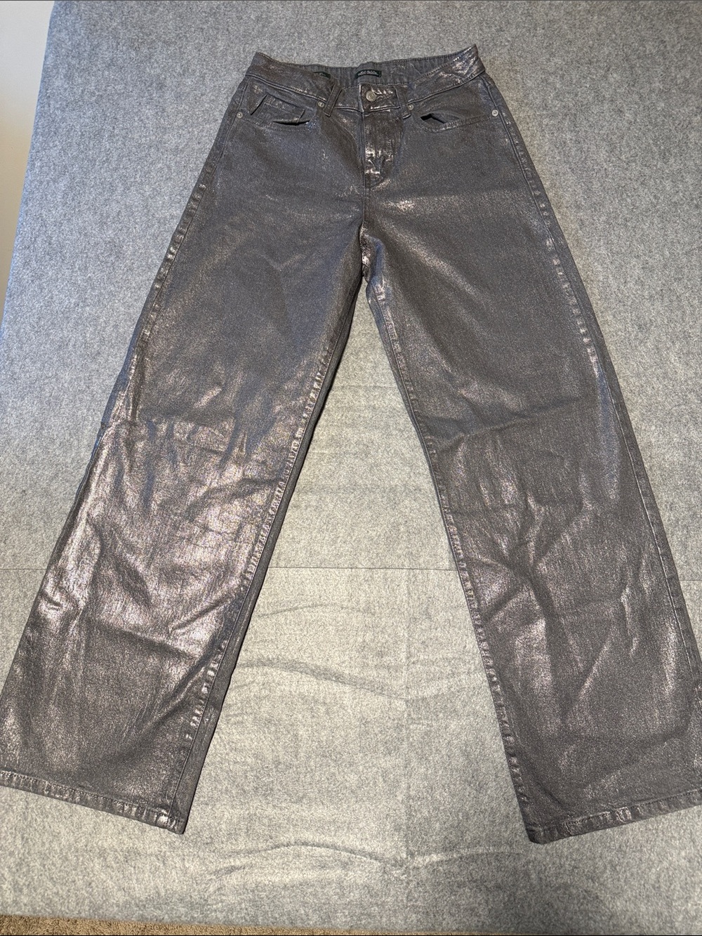 wild fable Metallic High Rise Baggy Charcoal Wide-Leg Jeans